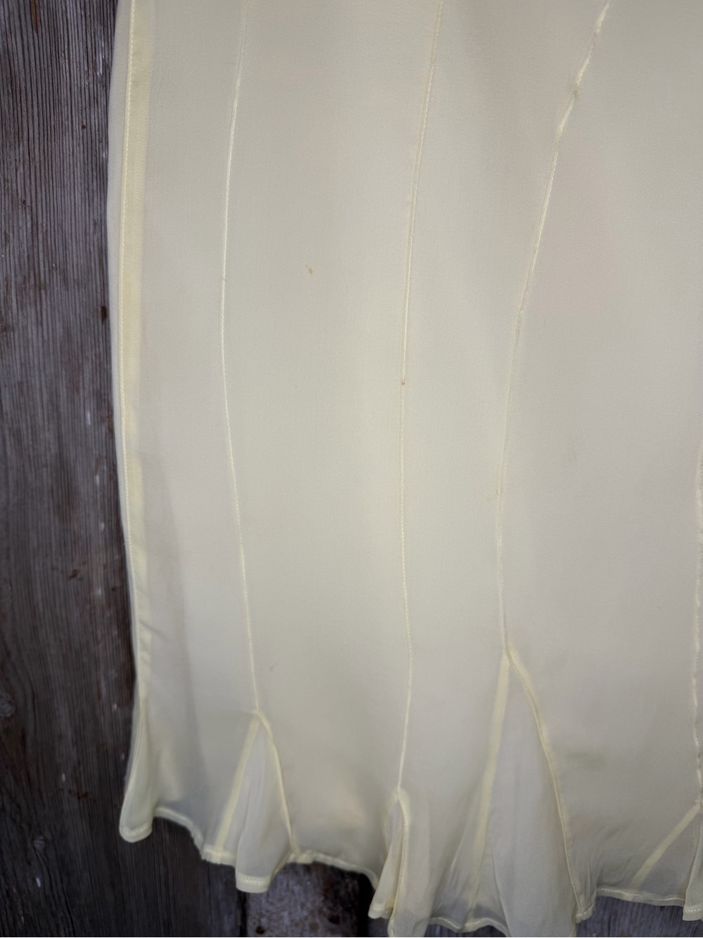 Jil Sander Silk Skirt Italy Pale Yellow Y2K Minimalist Luxe Midi Size 38/Small - Picture 4 of 16